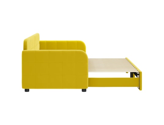 VIDAXL - Lit de jour avec lit gigogne jaune 80x200 cm velours