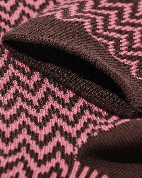 chaussettes avec zigzag en coton - 5 paires marron