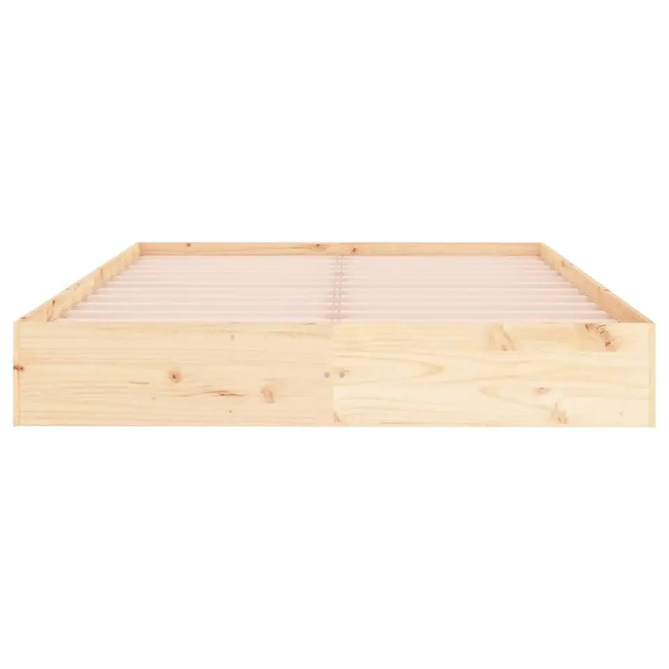 vidaXL - Tweepersoonbed met lattenbodem - Naturel - Massief hout - 180x200 cm