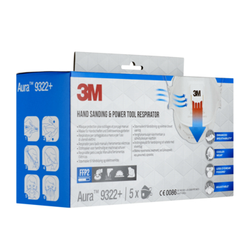 3M Aura stofmasker 9322 FFP2 met ventiel