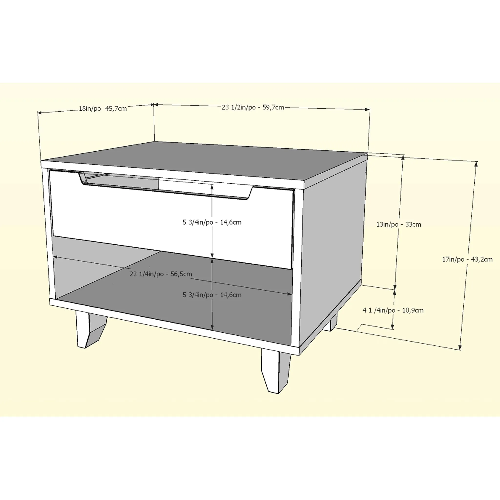 Nexera Table de Nuit Boreal - Blanc