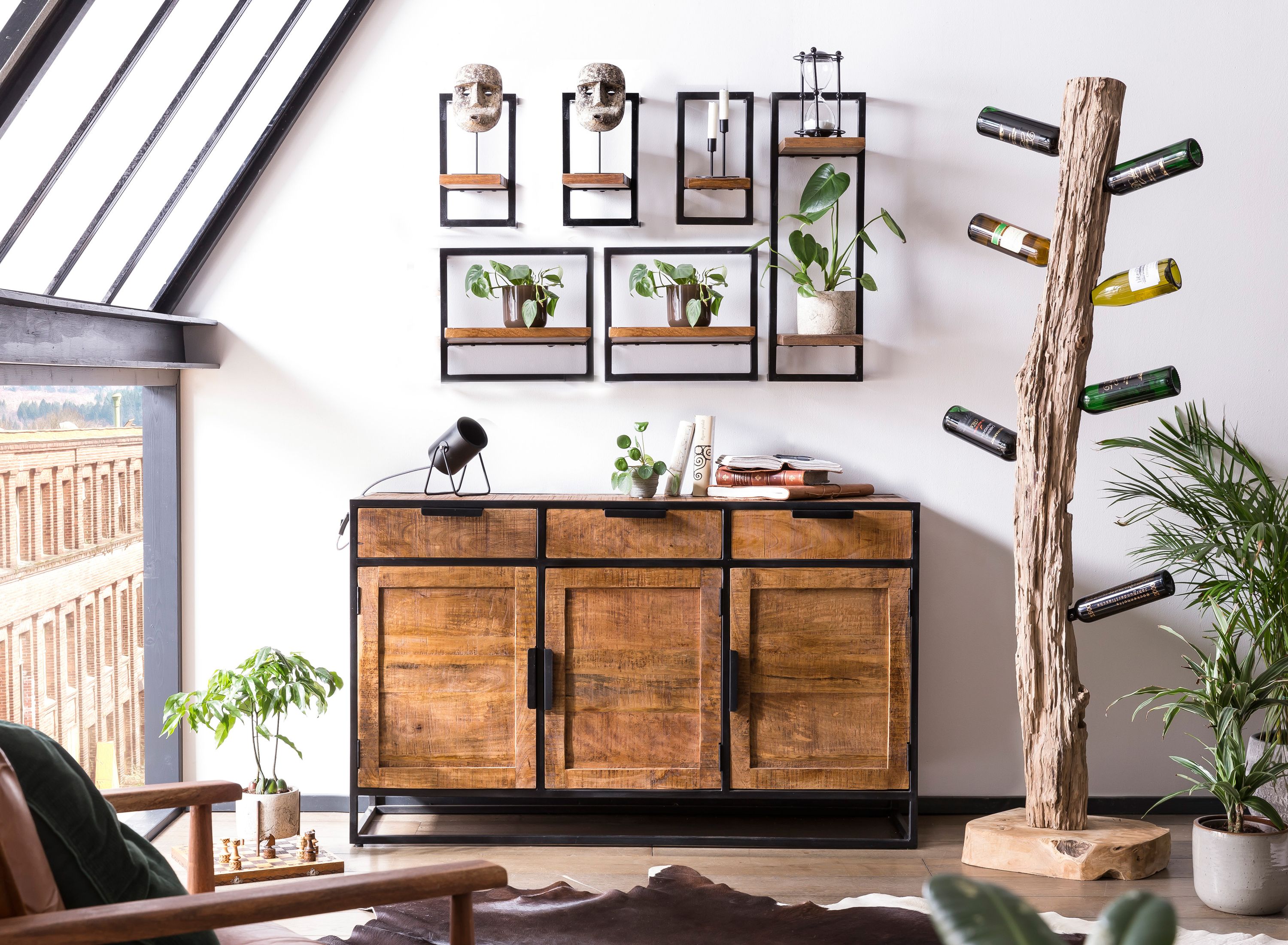 Sideboard Sidney Mangoholz Kommode Wohnzimmer Esszimmer Schubladen Schrank