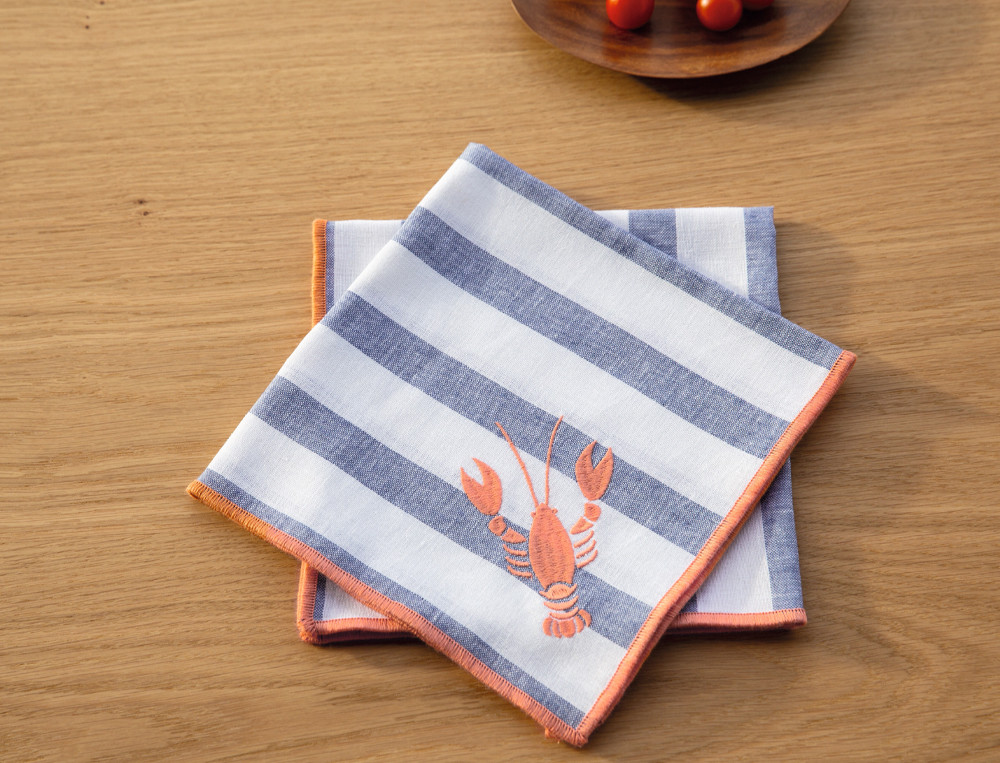Lot de 2 serviettes de table-Retour de pêche