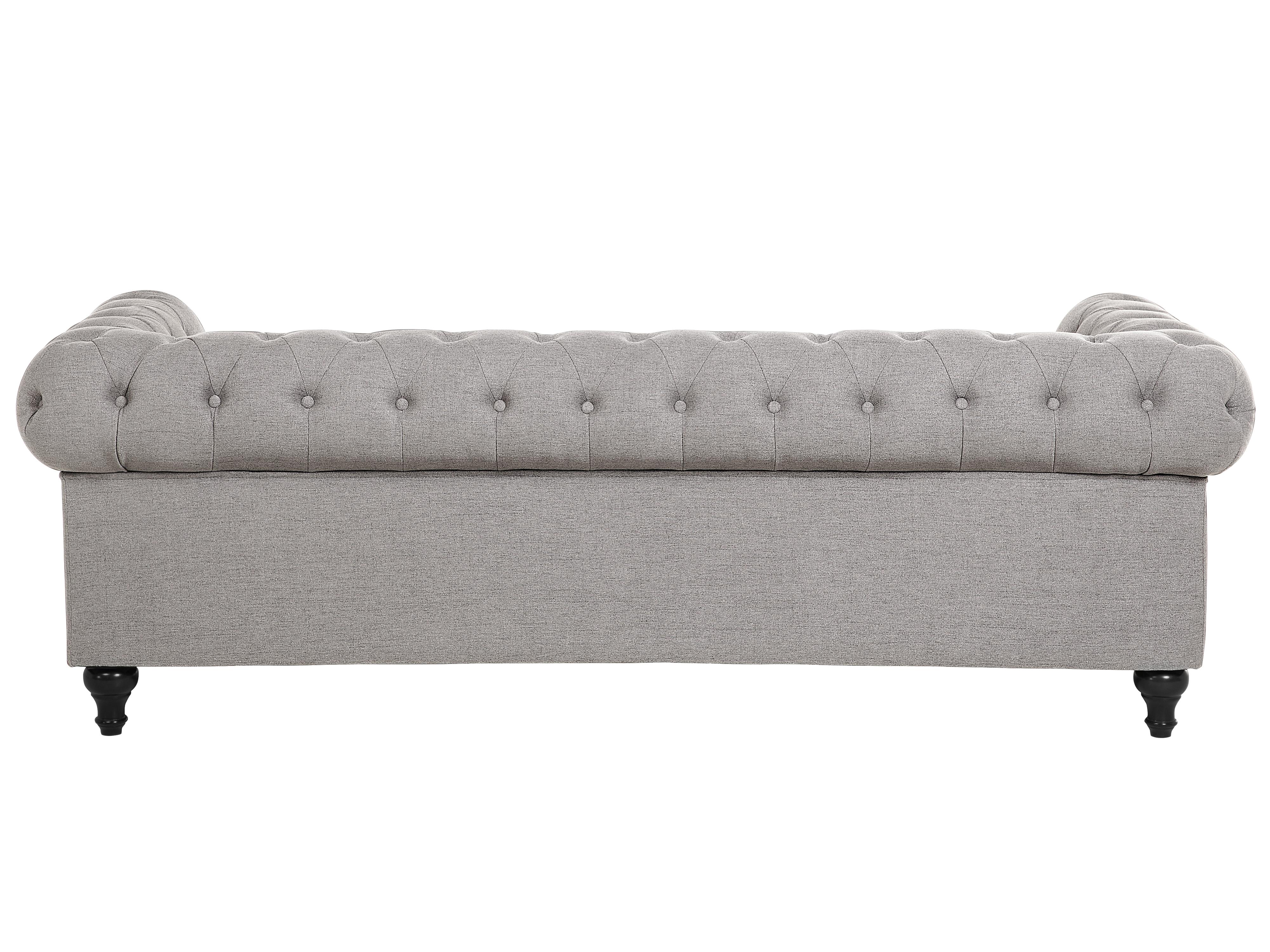 Bank 3-zits CHESTERFIELD Stof Lichtgrijs