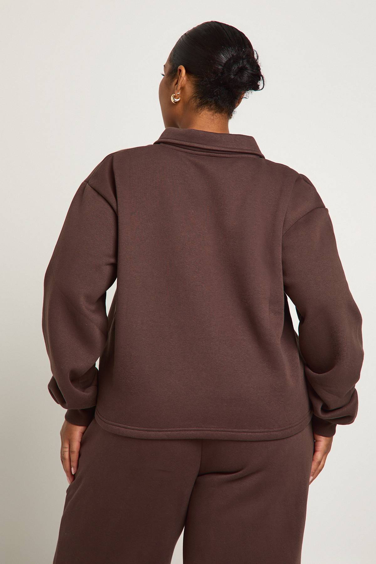 boohoo Sweat-shirt à col boutonné Plus