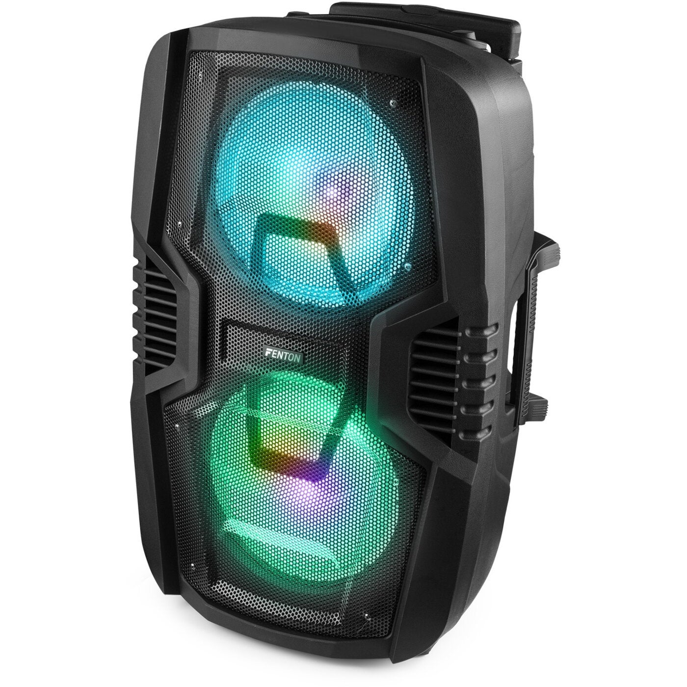 Fenton FT210LED mobiele party speaker met microfoon 2x 10 inch