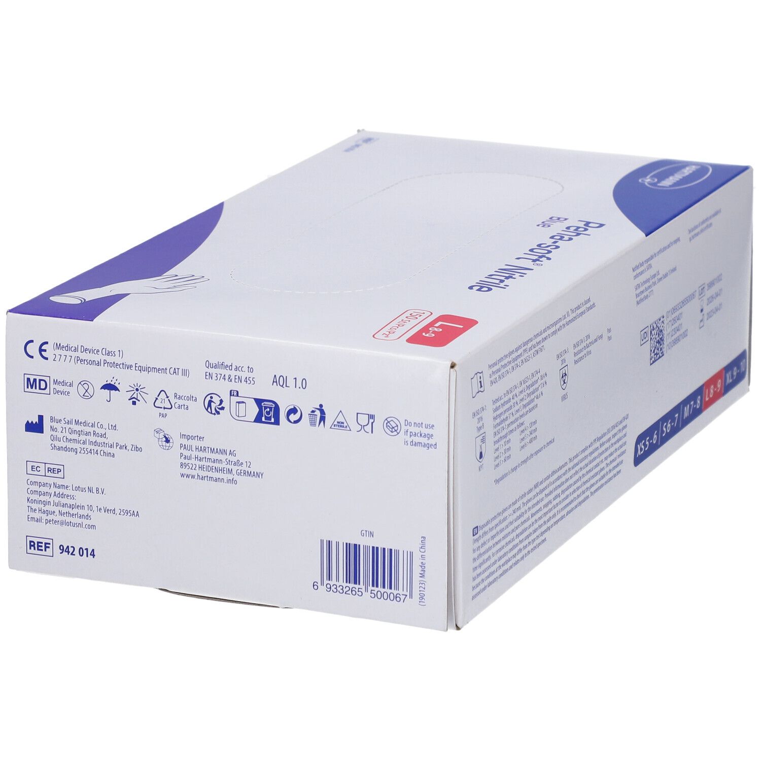 Peha-soft® nitrile blue puderfrei L
