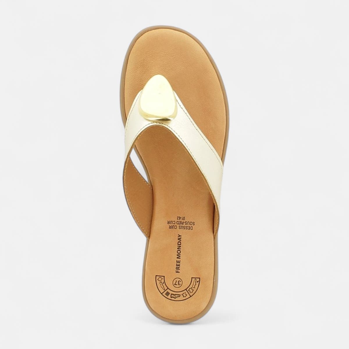 Entre-doigts Femme en cuir or