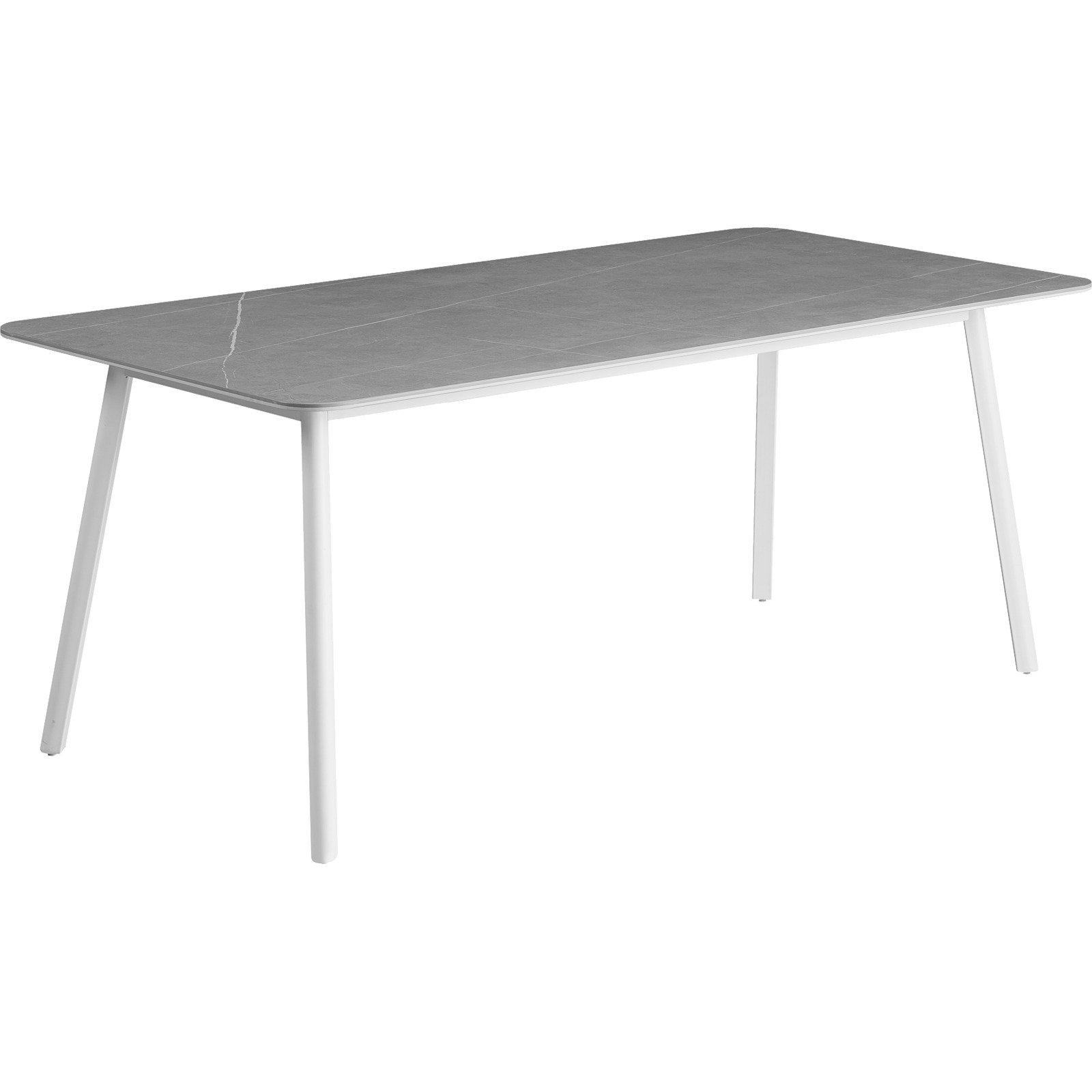 Tisch Keri Keramik weiss/grau, 180 x 76 x 90 cm