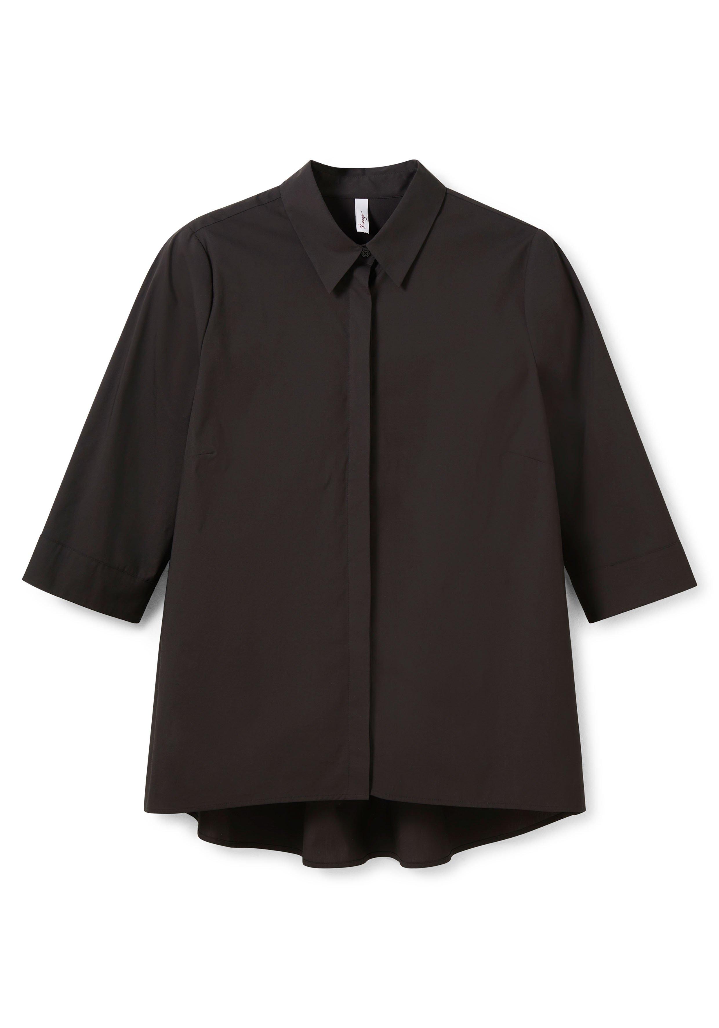 Longbluse mit 3/4-Arm und längerer Rückenpartie
