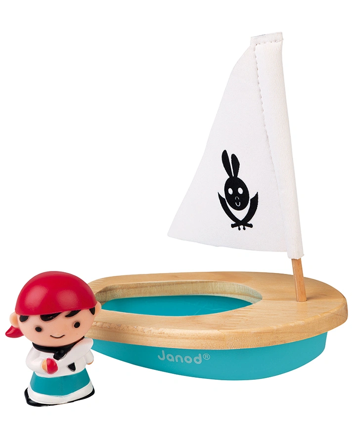 Badewannen-Spielzeug WASSERSPRITZER – PIRAT MIT BOOT 2-teilig