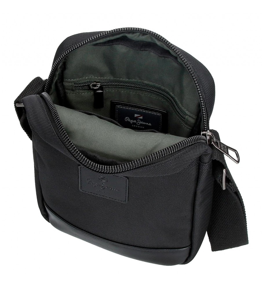 Bolsa de ombro média Pepe Jeans Sander, preta
