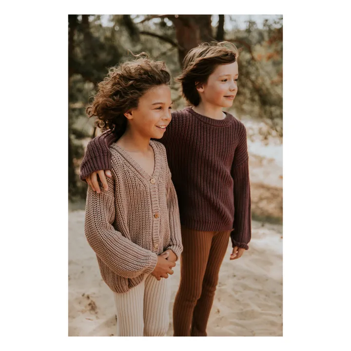 Yuki Cardigan Chunky Coton Bio | Taupe
