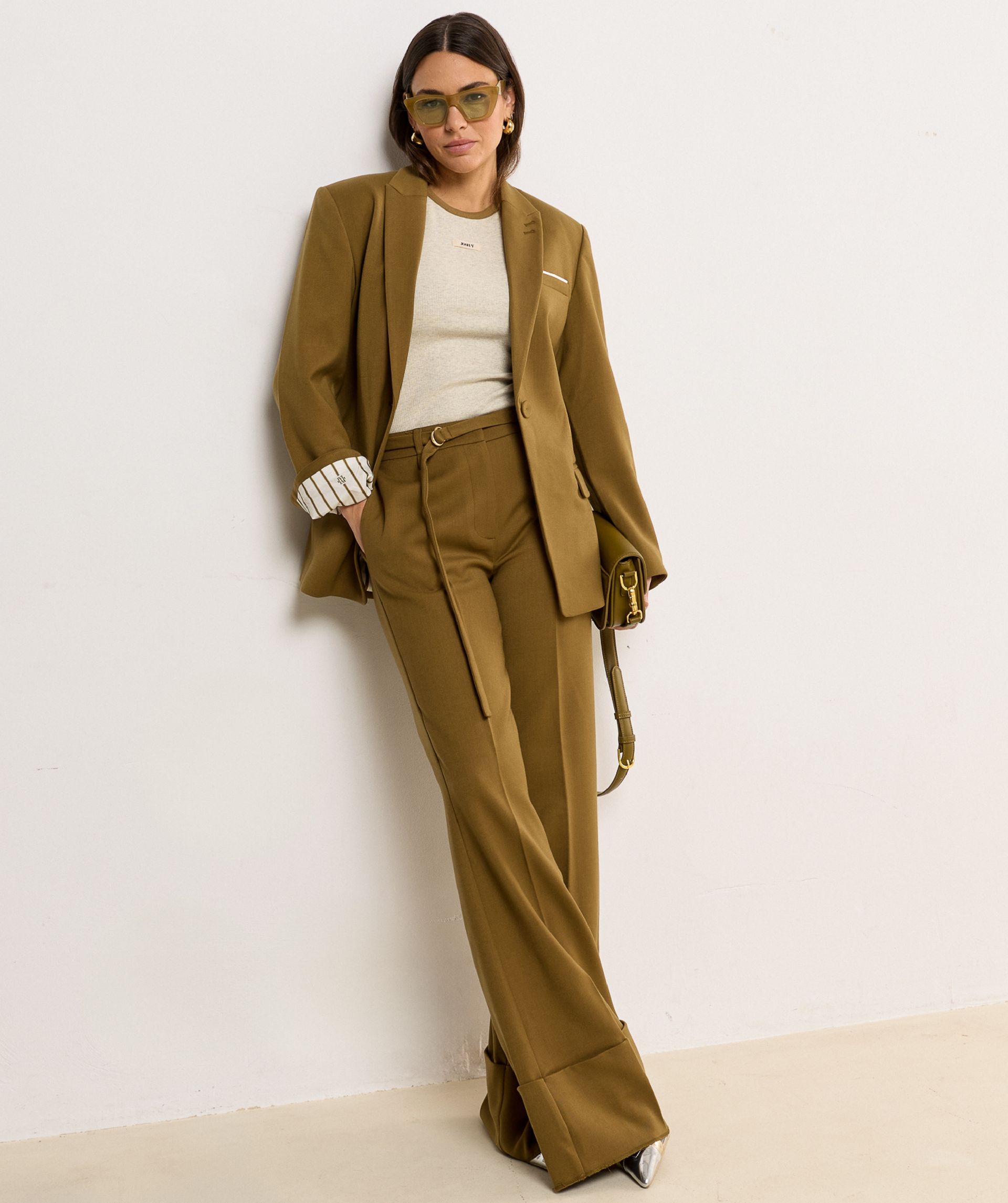 JV-KANAN getailleerde blazer - olive green
