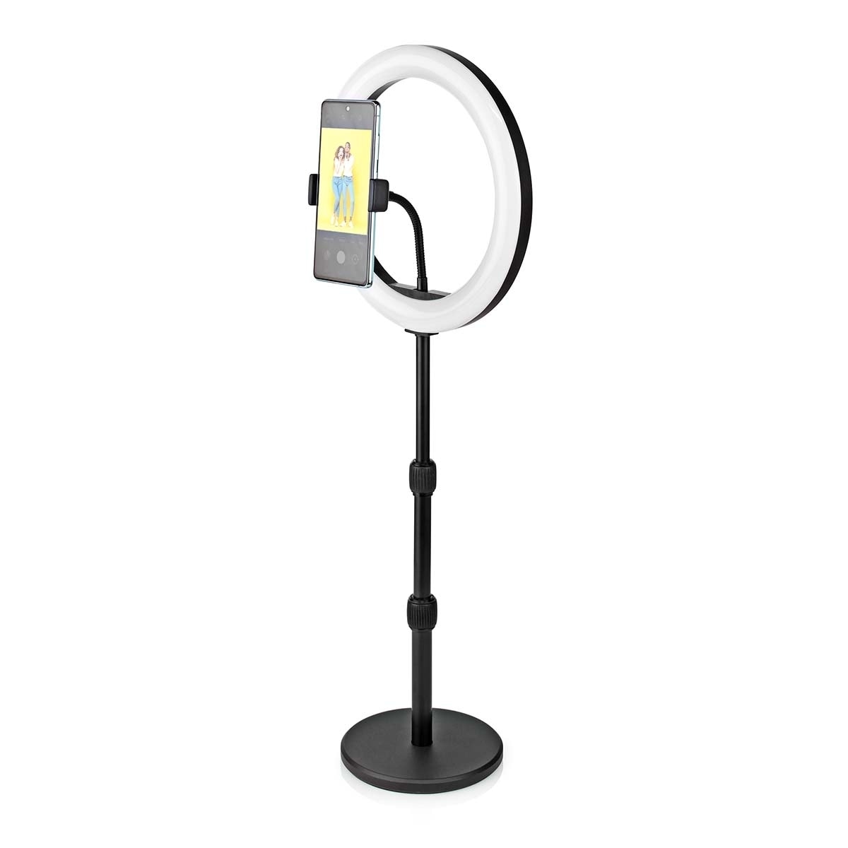 Nedis Ringlys | 10 inch | 120 LED s | 2700 - 6700 K | Skrivebord | Sort