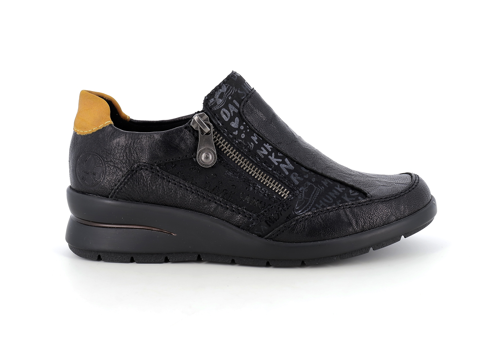 Rieker-L4850 Synthétique Noir Jaune