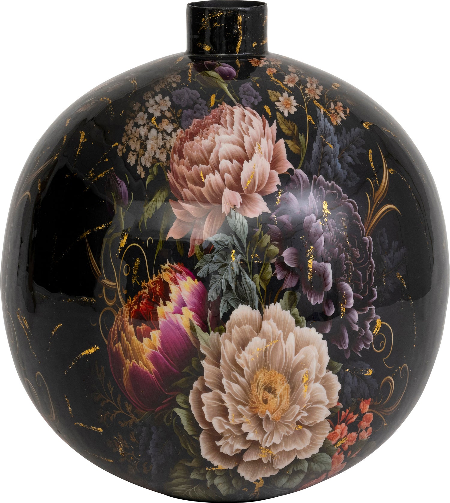 Intratuin vaas Nolan zwart / roze D 45 H 49 cm