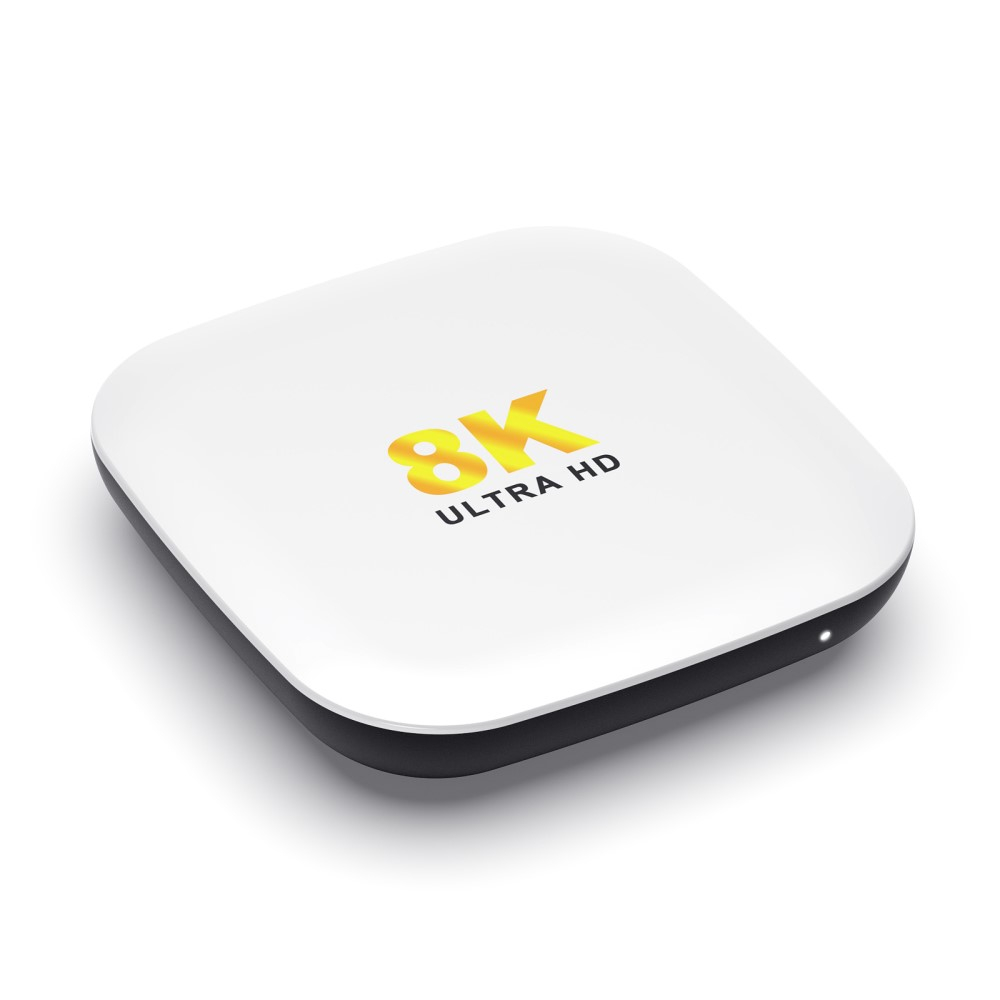 4GB RAM 8K@60fps Android 13.0 Smart TV Box Internet WiFi Streaming (2.4/5GHz) HDMI 64GB ROM Media Player mit Fernbedienung - Weiss