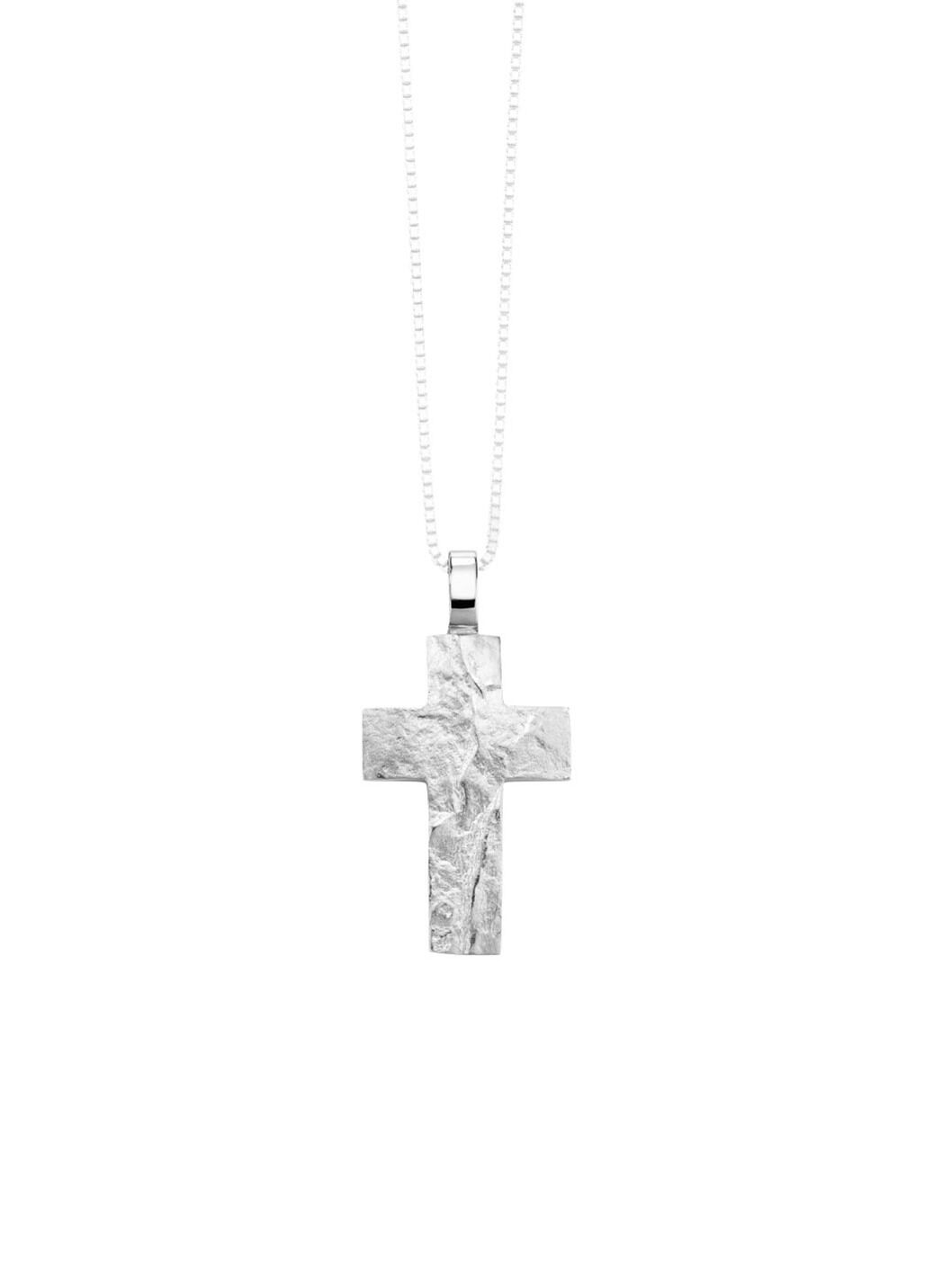 Markanter Kreuz-Anhänger mit gehämmerter Oberfläche