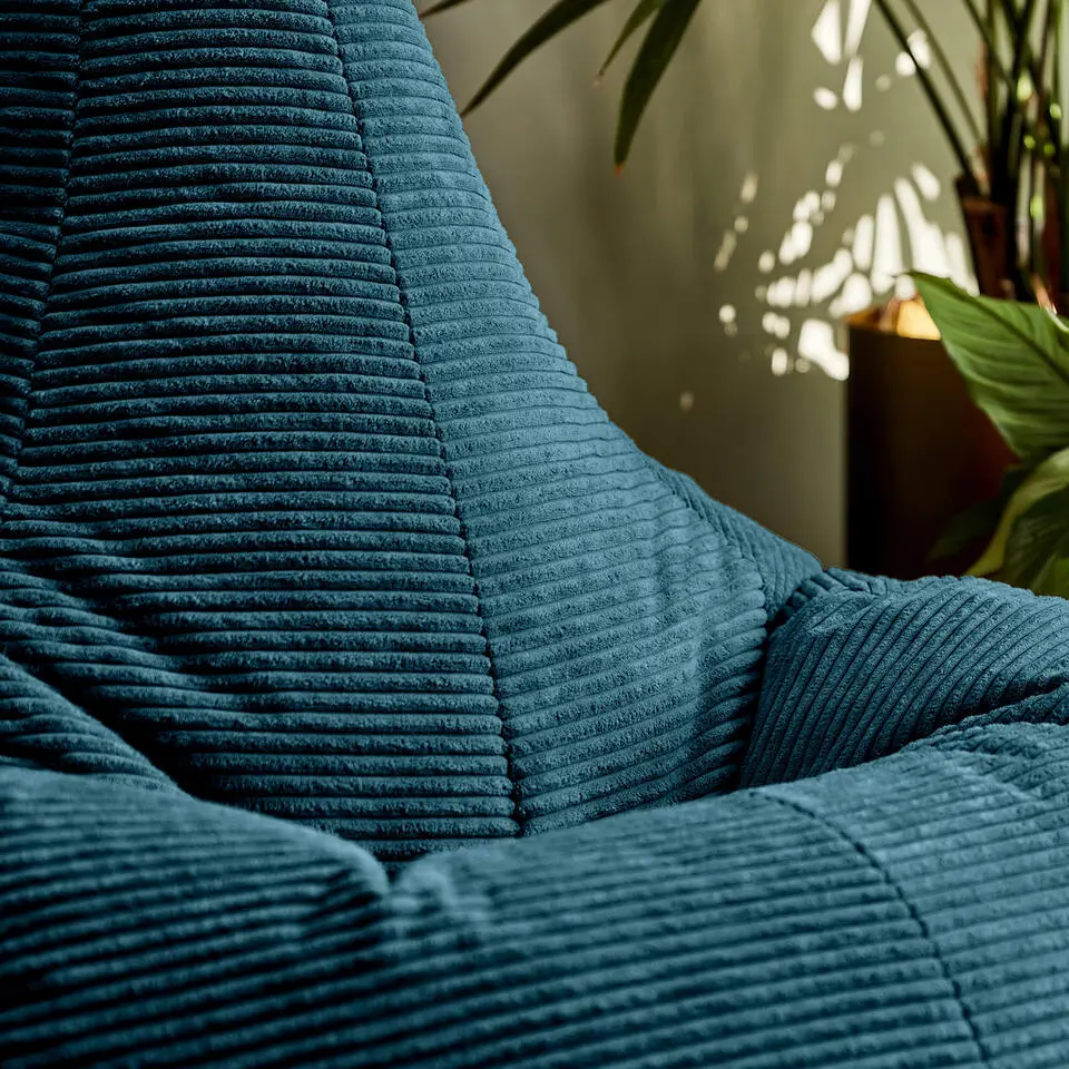 Set van 2 icon Zitzak Dalton - Corduroy Zitzak Volwassenen - Blauwgroen