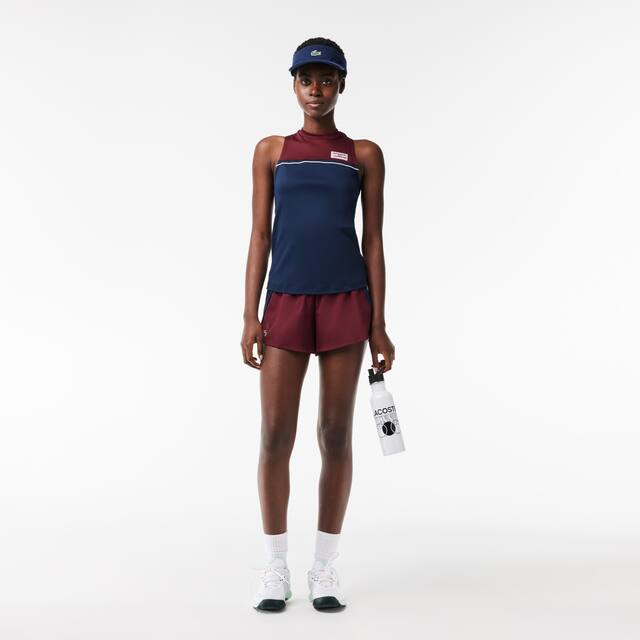 T-shirt Sport contrasté en coton stretch T-Shirts - Bleu - Lacoste - Femme