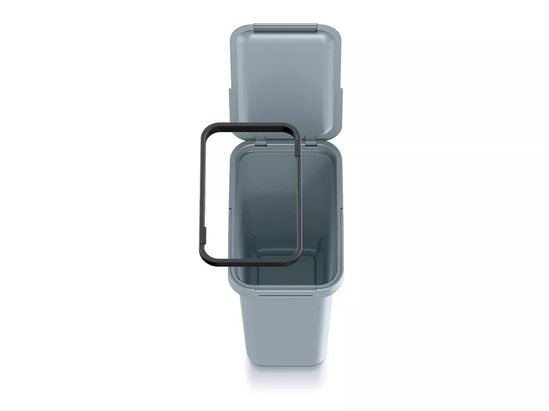 Cube de recyclage carré 12l Couleur grise Keden 29x19x35