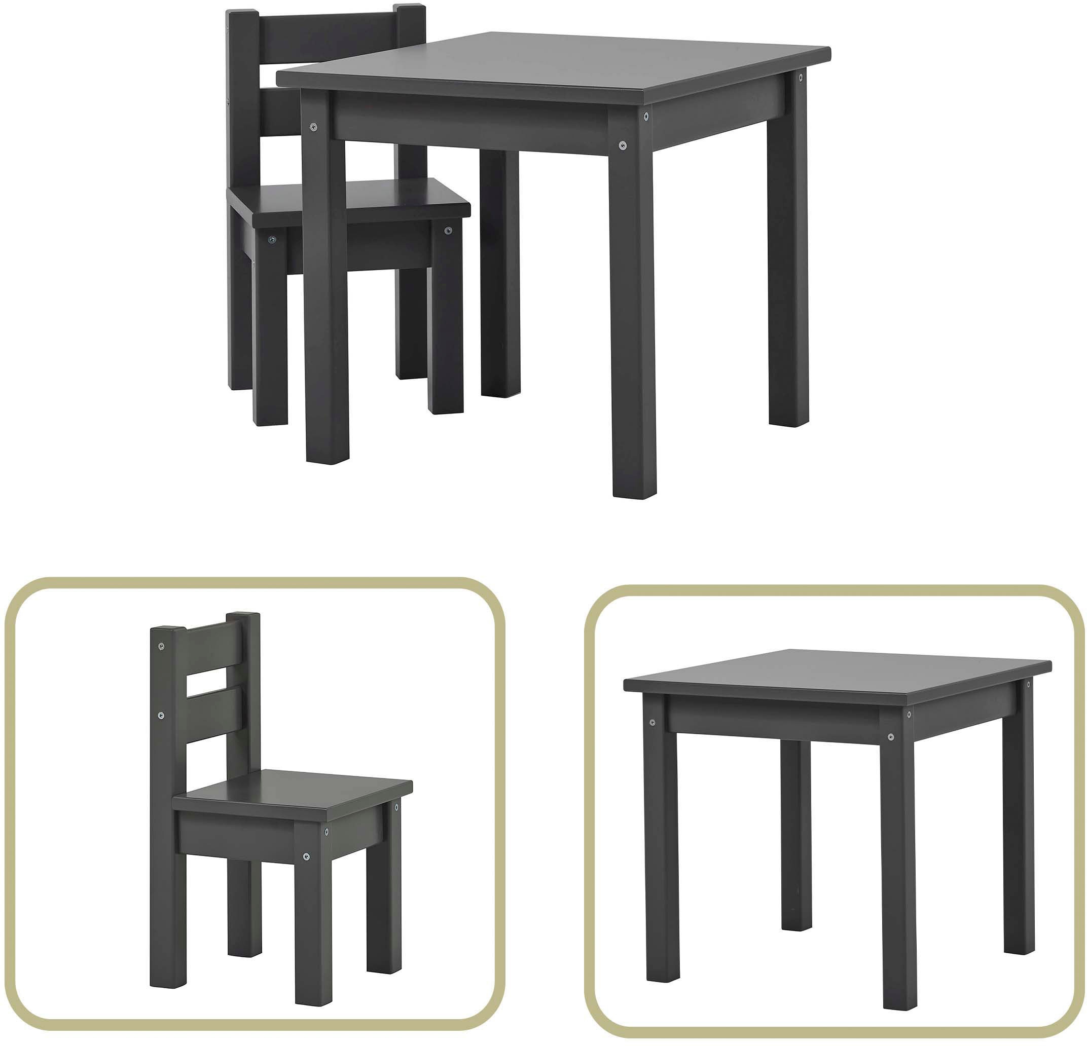 Hoppekids Kindersitzgruppe »MADS Kindersitzgruppe« Set, 1 Tisch, 1 Stuhl, 2 Stk. tlg. in vielen Farben, mit einem Stuhl