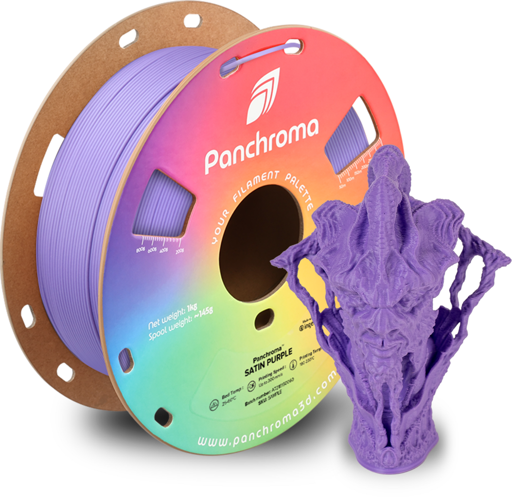 Polymaker  Panchroma™ PLA Satin Purple, 1,75 mm / 1000 g    Satin PLA für glänzende Ideen & makellose Ergebnisse in Violett