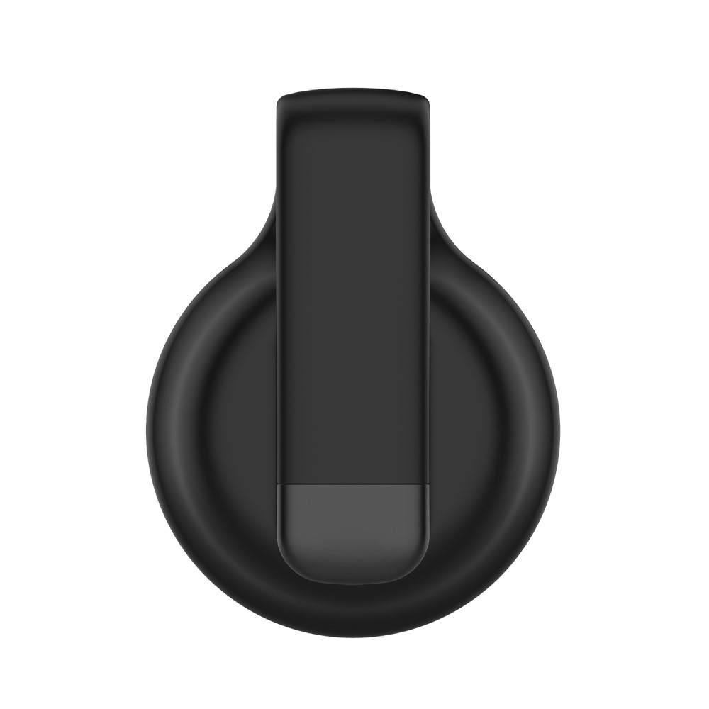 Apple AirTag Anhänger Silikon Case Hülle mit Gürtelclip - Schwarz