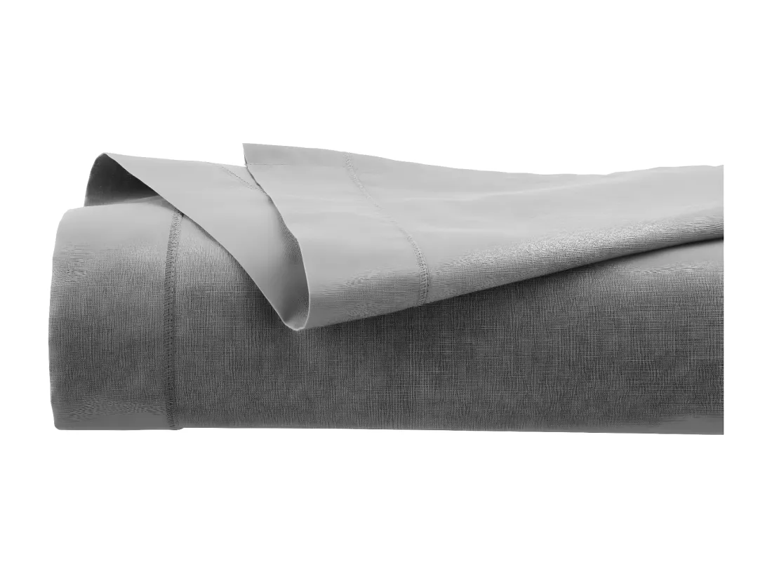 Drap plat 2 Personnes en Coton Gris 240 x 290 cm