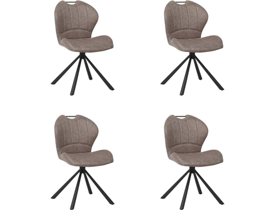 CONCEPT1 - Chaise Lot de 4C. Burton pivotante taupe