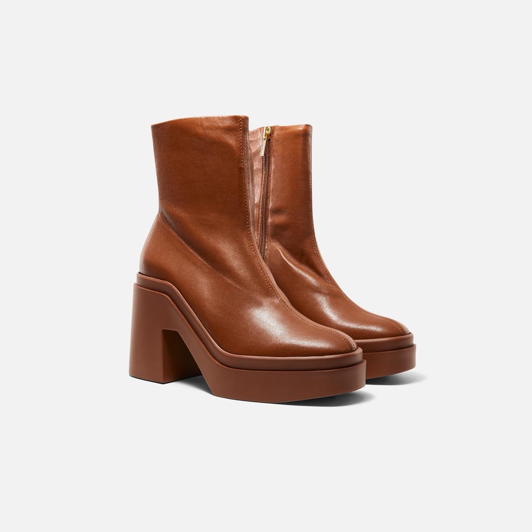 ANKLE BOOTS - NINA ankle boots, lambskin brown