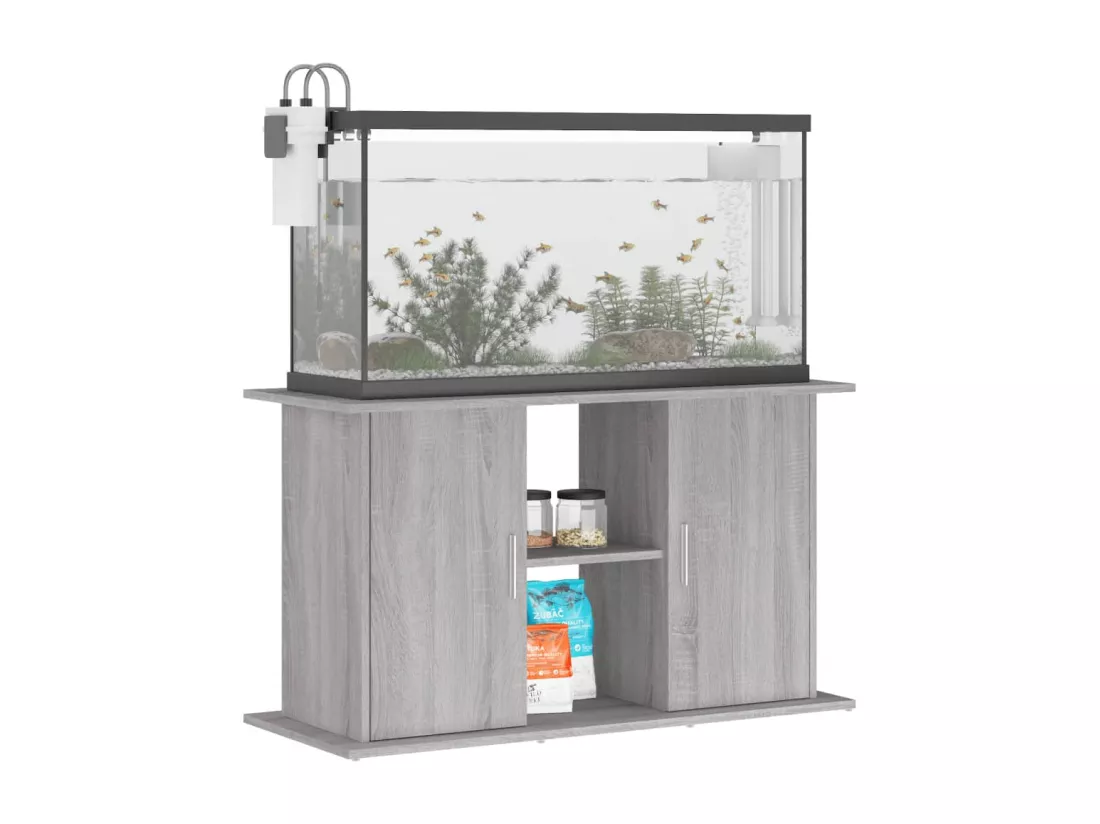 Support pour aquarium sonoma gris 101x41x58cm bois d'ingénierie