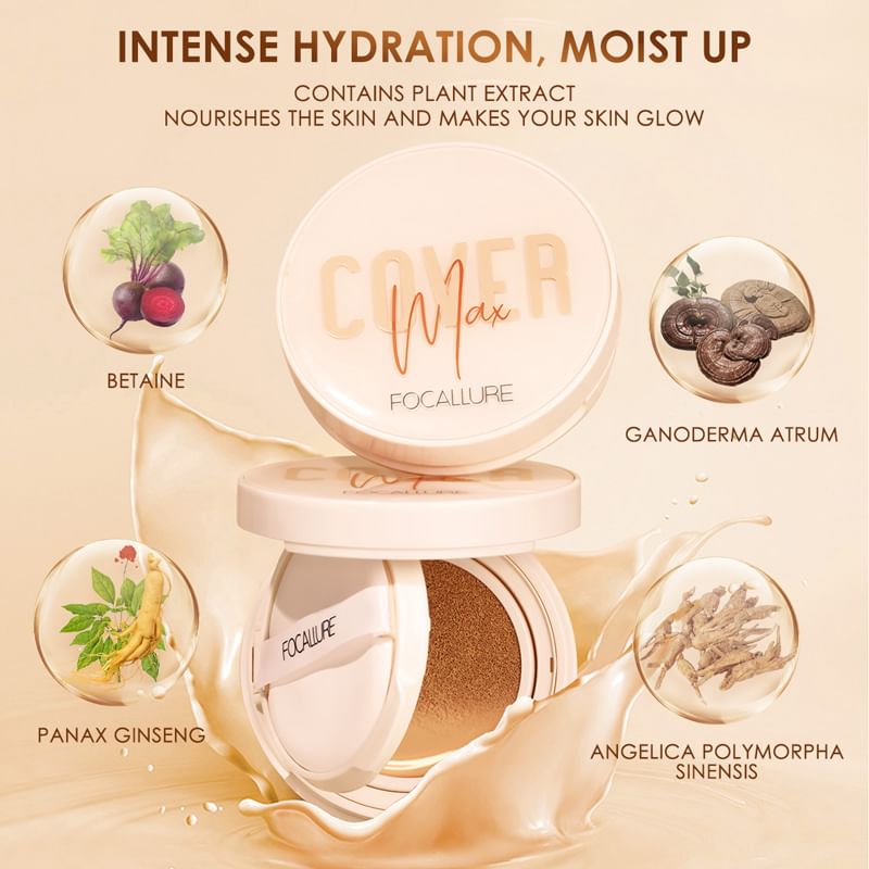 FOCALLURE - COVERMAX Longlisting Cushion Foundation - 4 kleuren