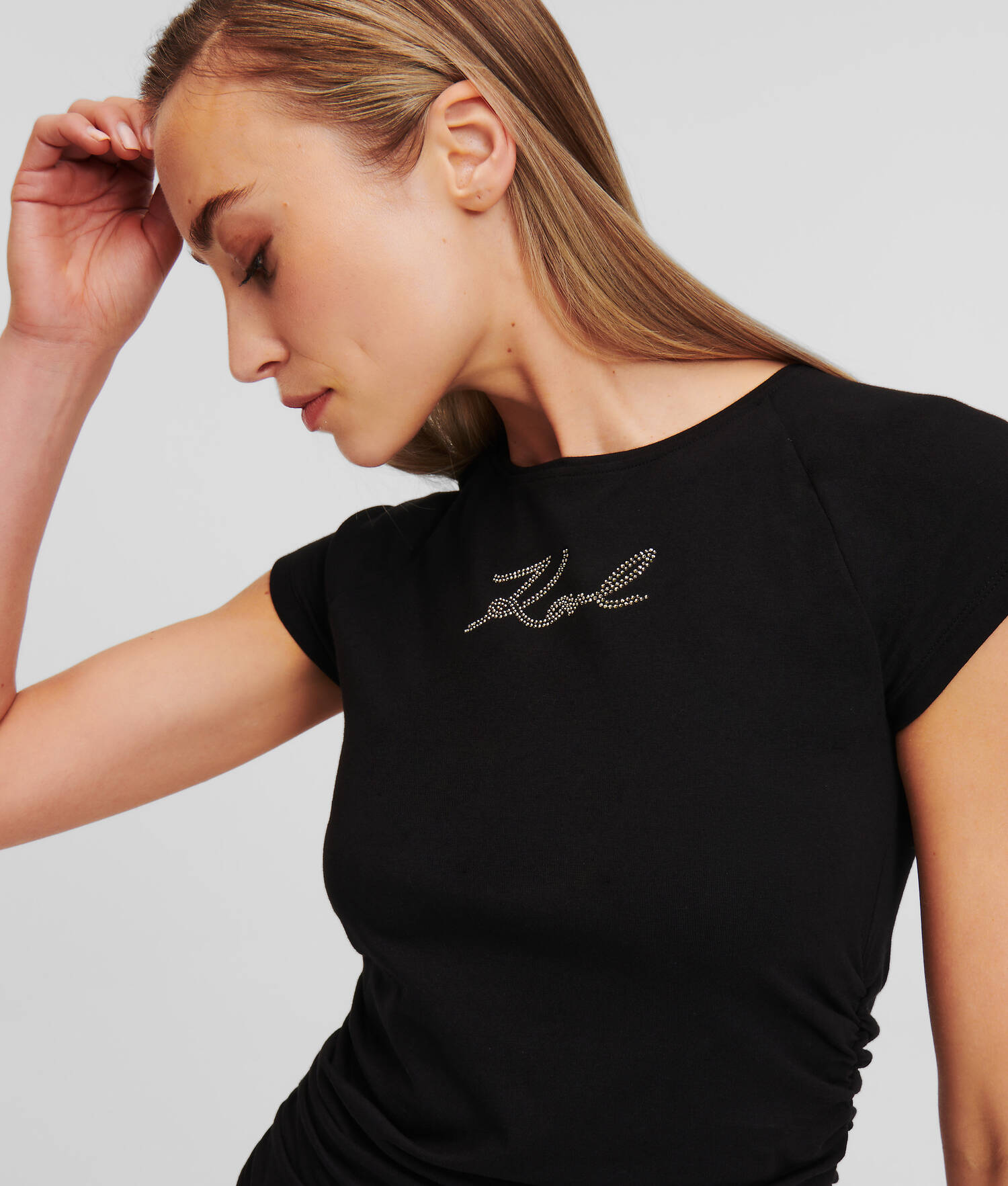 T-SHIRT SIGNATURE KARL À STRASS