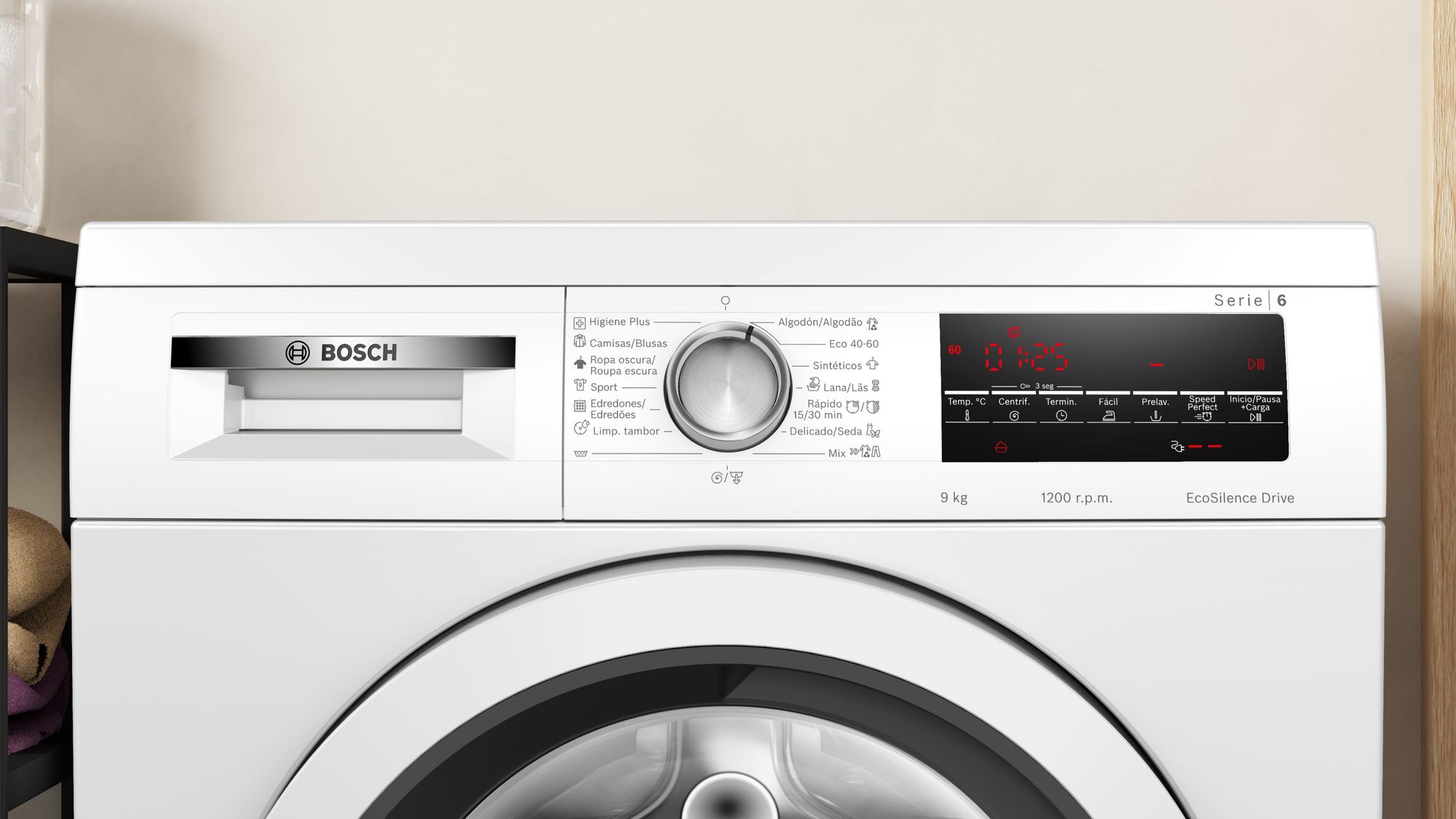 # PRODUTO RECONDICIONADO # Máquina de Lavar Roupa de Carregamento Frontal Série 6 9 kg 1200 rpm WUU24T61ESB