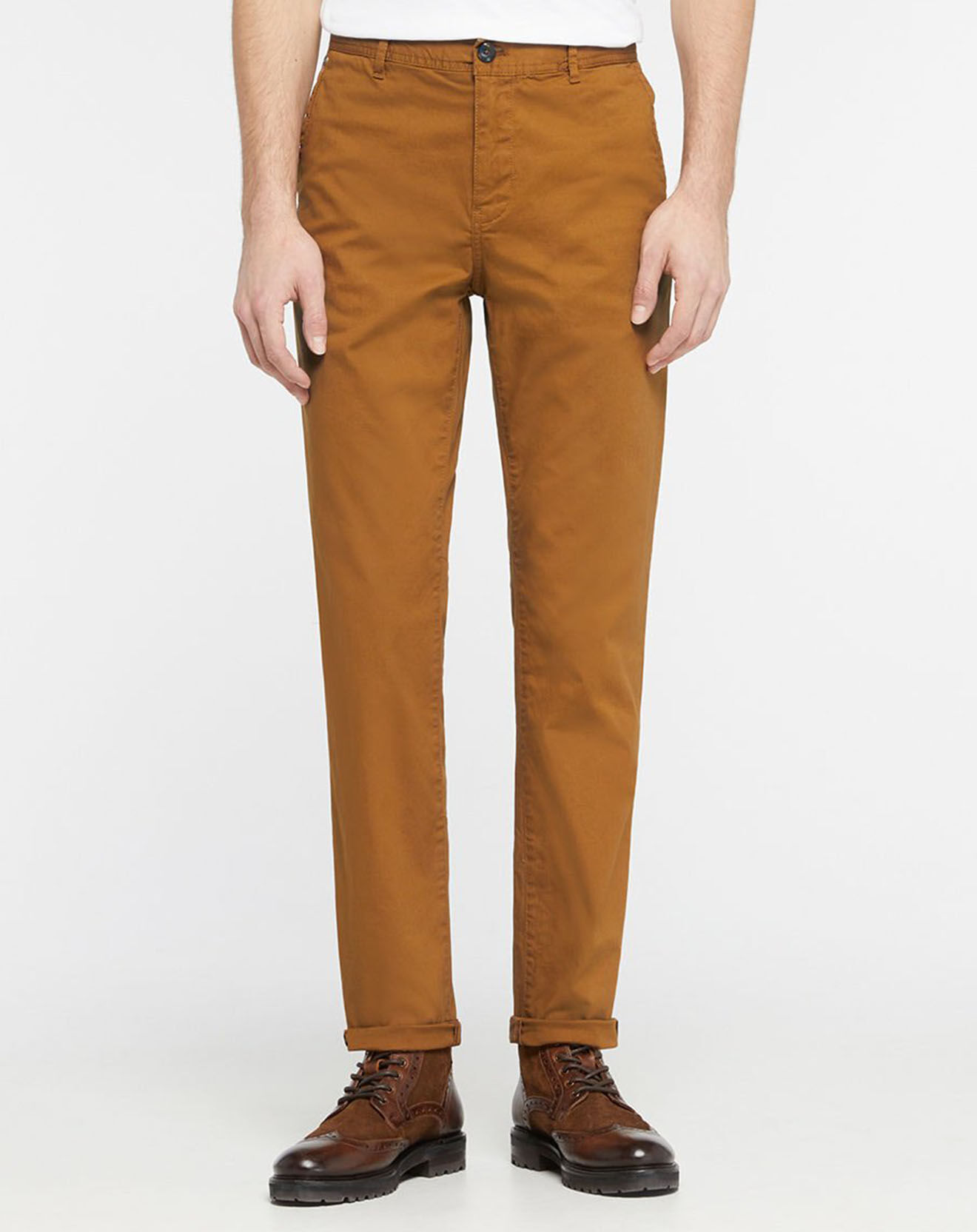 Scotch & Soda Pantalon Chino Slim Fit en Coton Bio mélangé Stuart Stretch camel