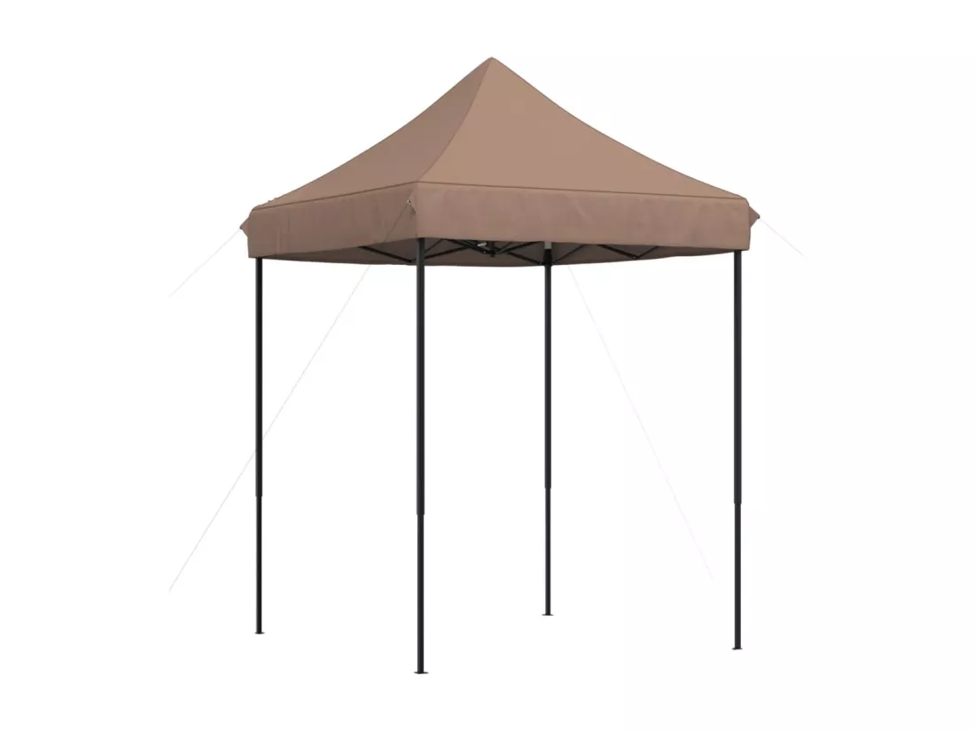 Tente de réception pliable escamotable marron 200x200x306 cm