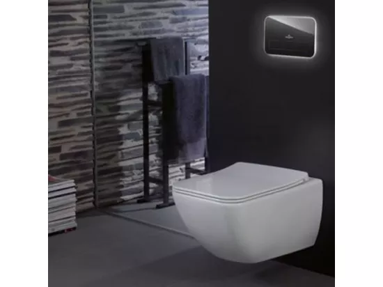 WC suspendu sans bride VILLEROY ET BOCH Venticello avec abattant slim à recouvrement