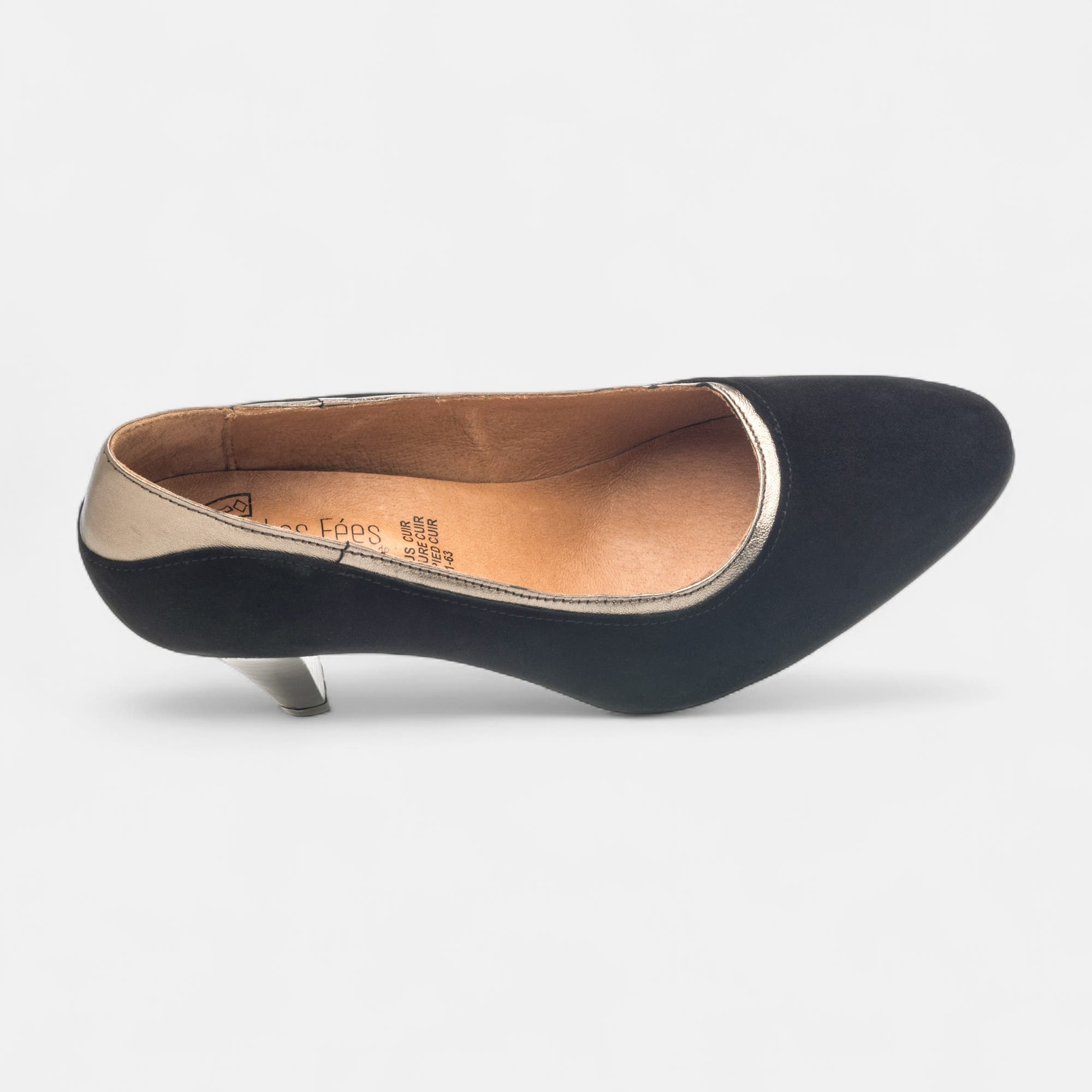 Escarpins à talon Femme en cuir noir