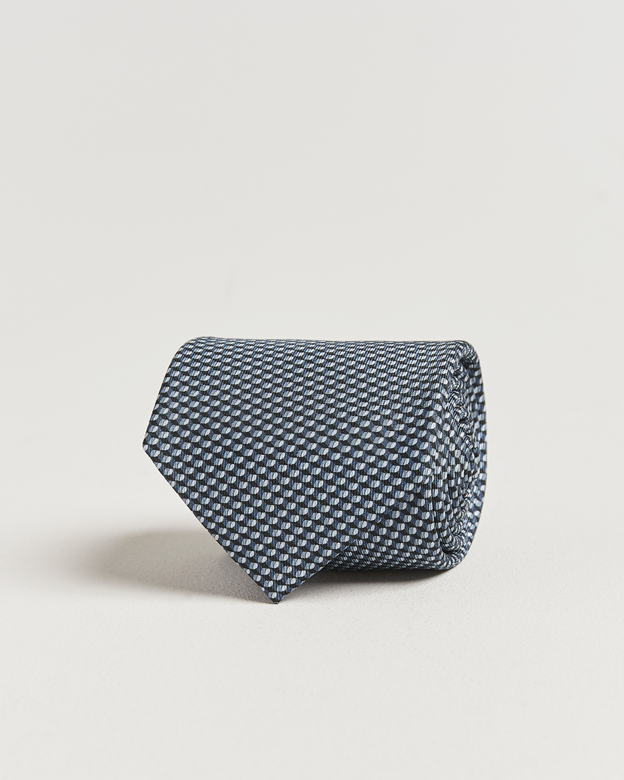 Brioni Printed Silk Tie Navy