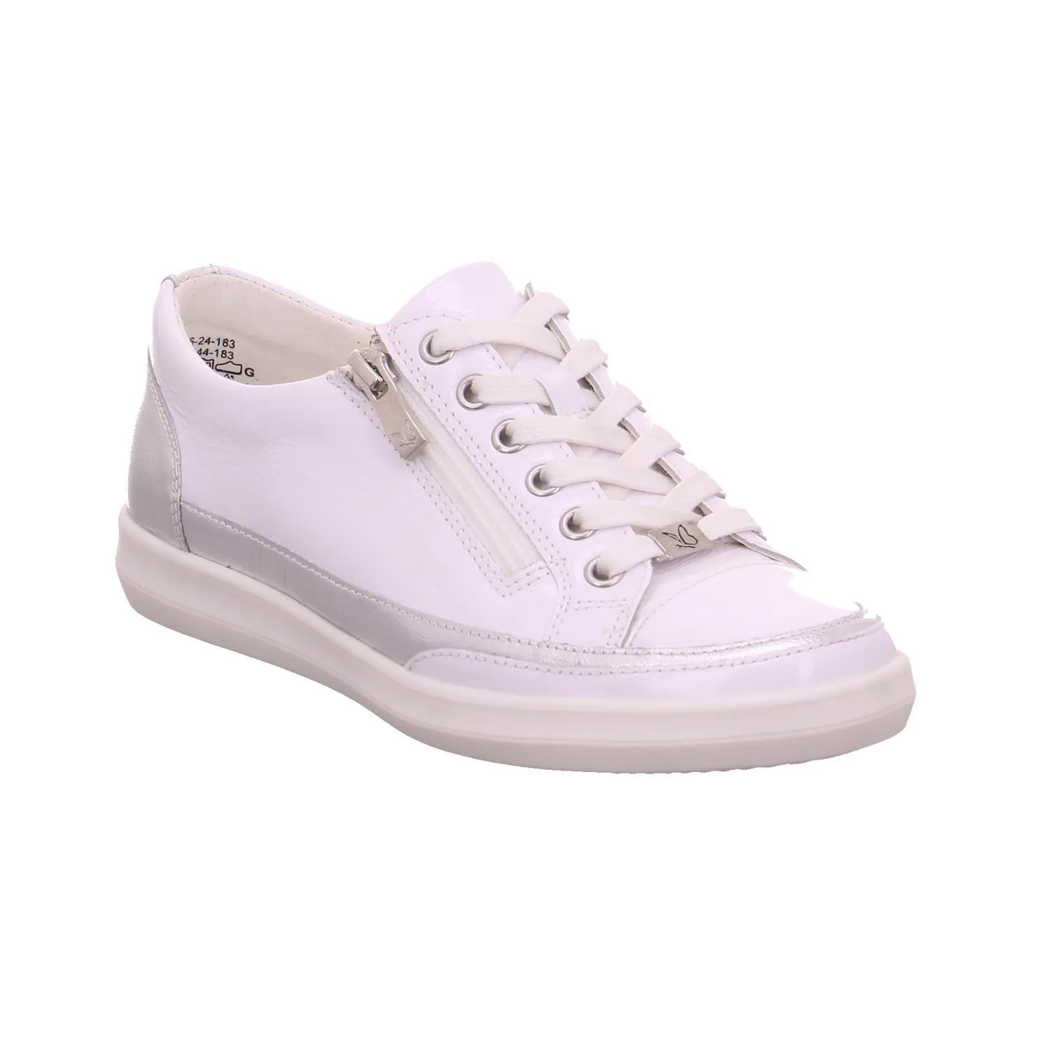 CAPRICE Sneaker Weiss Leder  mit Wechselfussbett