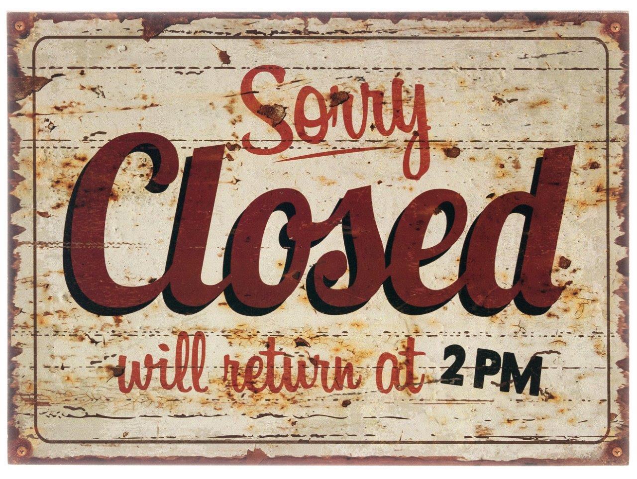 Holzschild CLOSED - braun - 40x30 cm