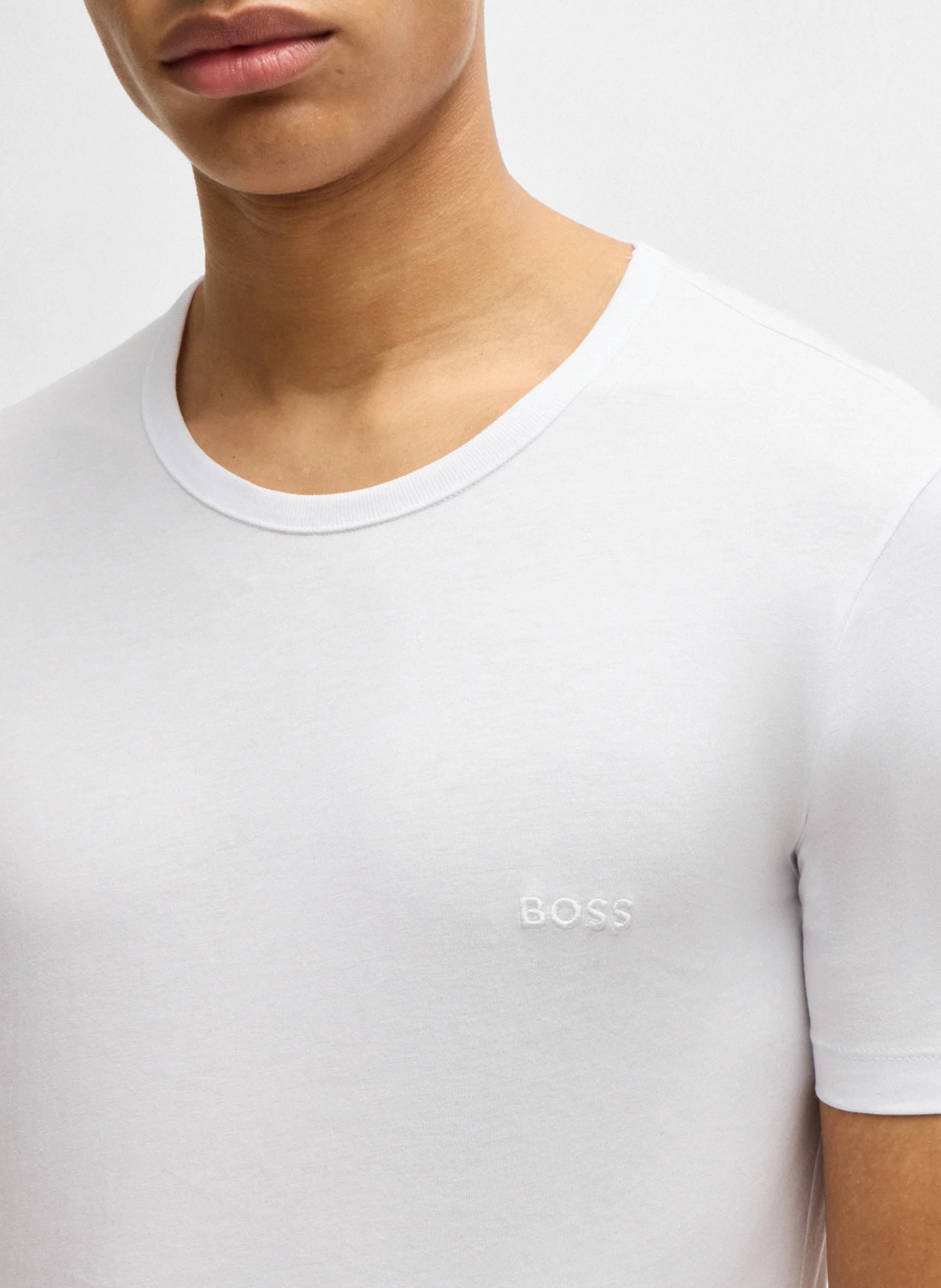 Lot de 3 tee-shirt col rond en coton| Blanc