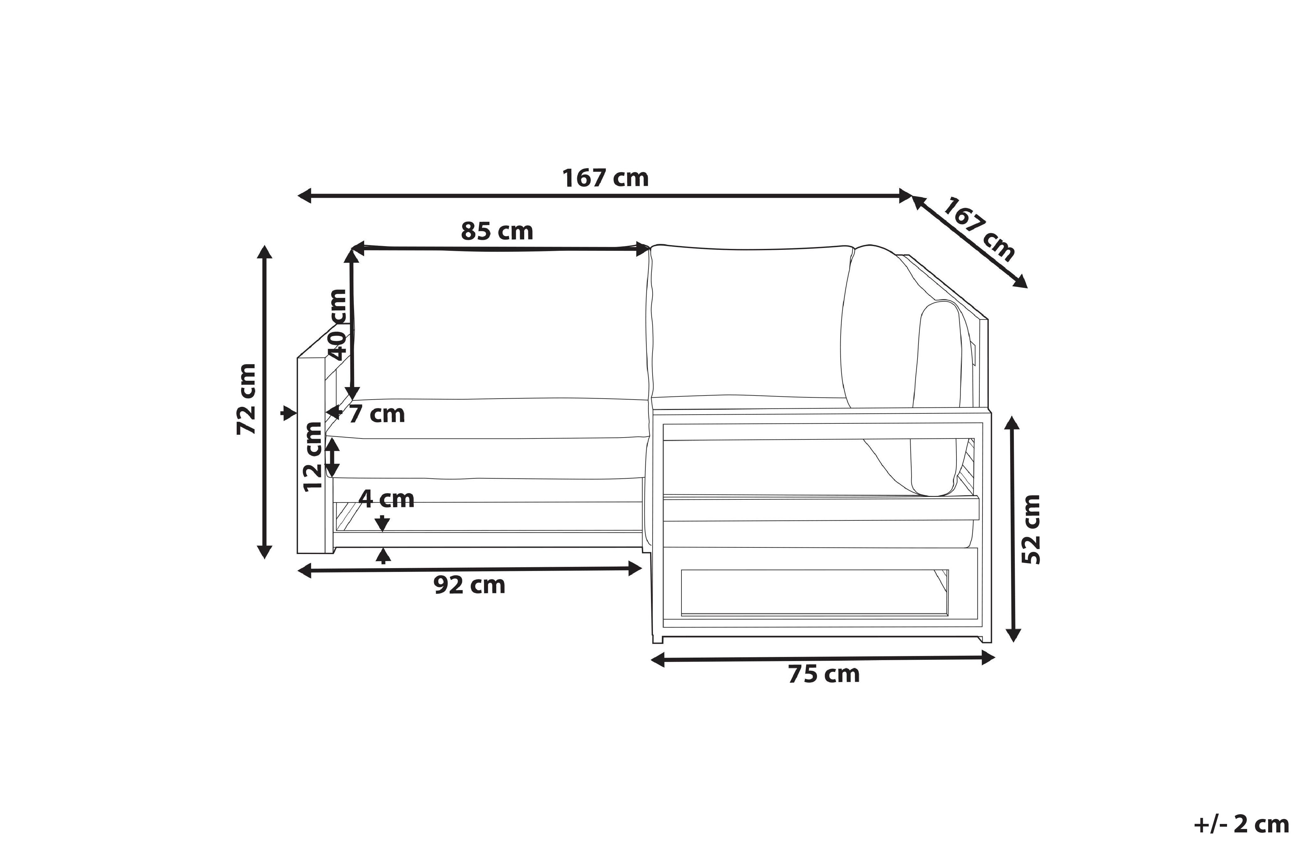 Tuin hoekbank 2-zits TIMOR modulair Gecertificeerd acaciahout Lichtbruin