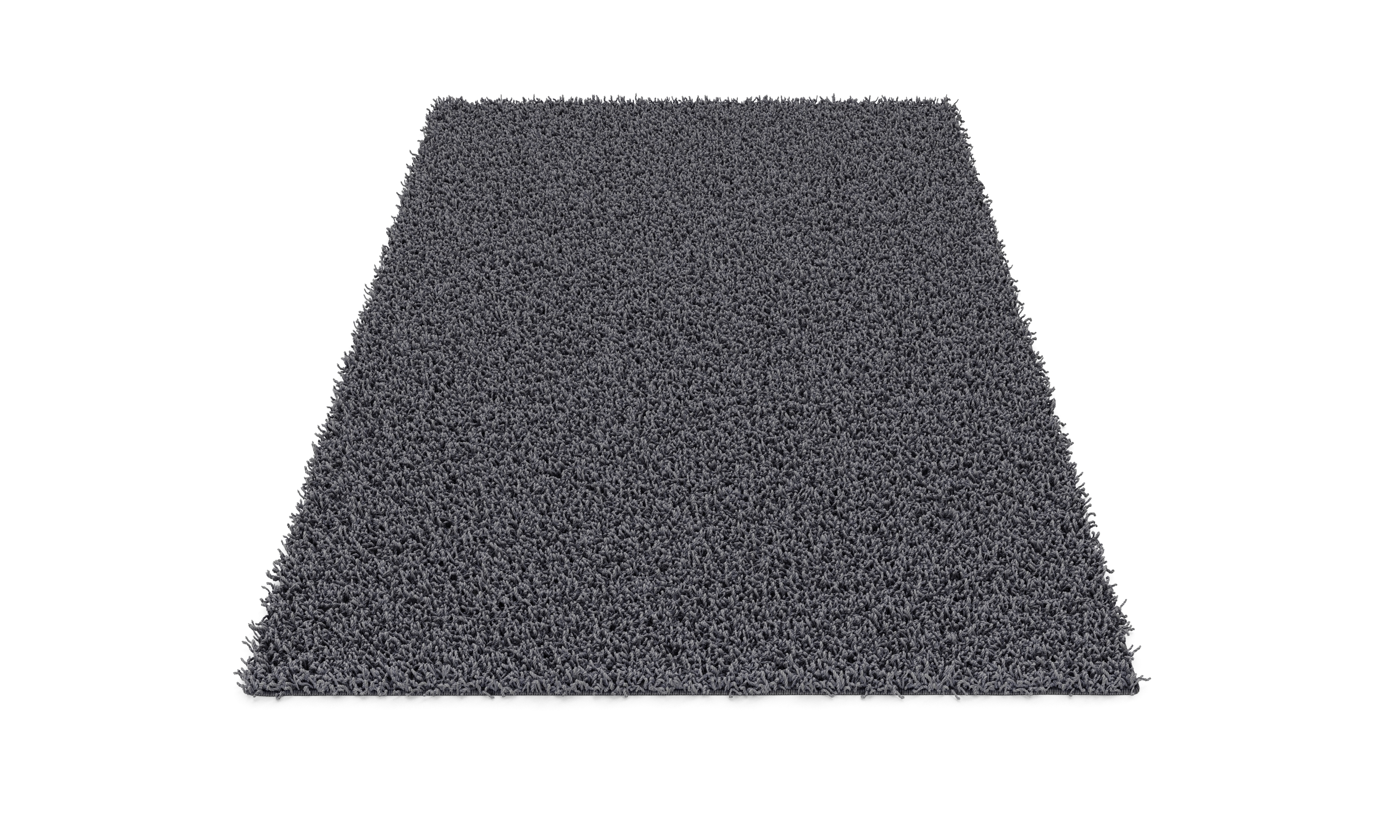 Hochflor Teppich 80 x 150 cm grau