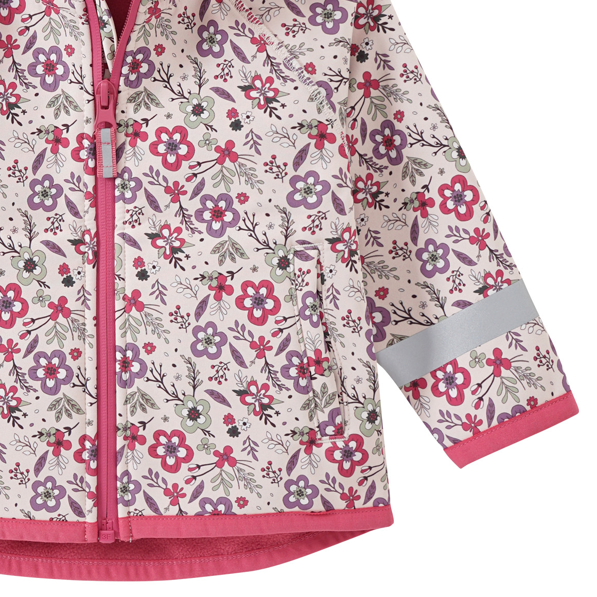Topomini Baby Softshelljacke im Millefleur-Look beige / hellrot