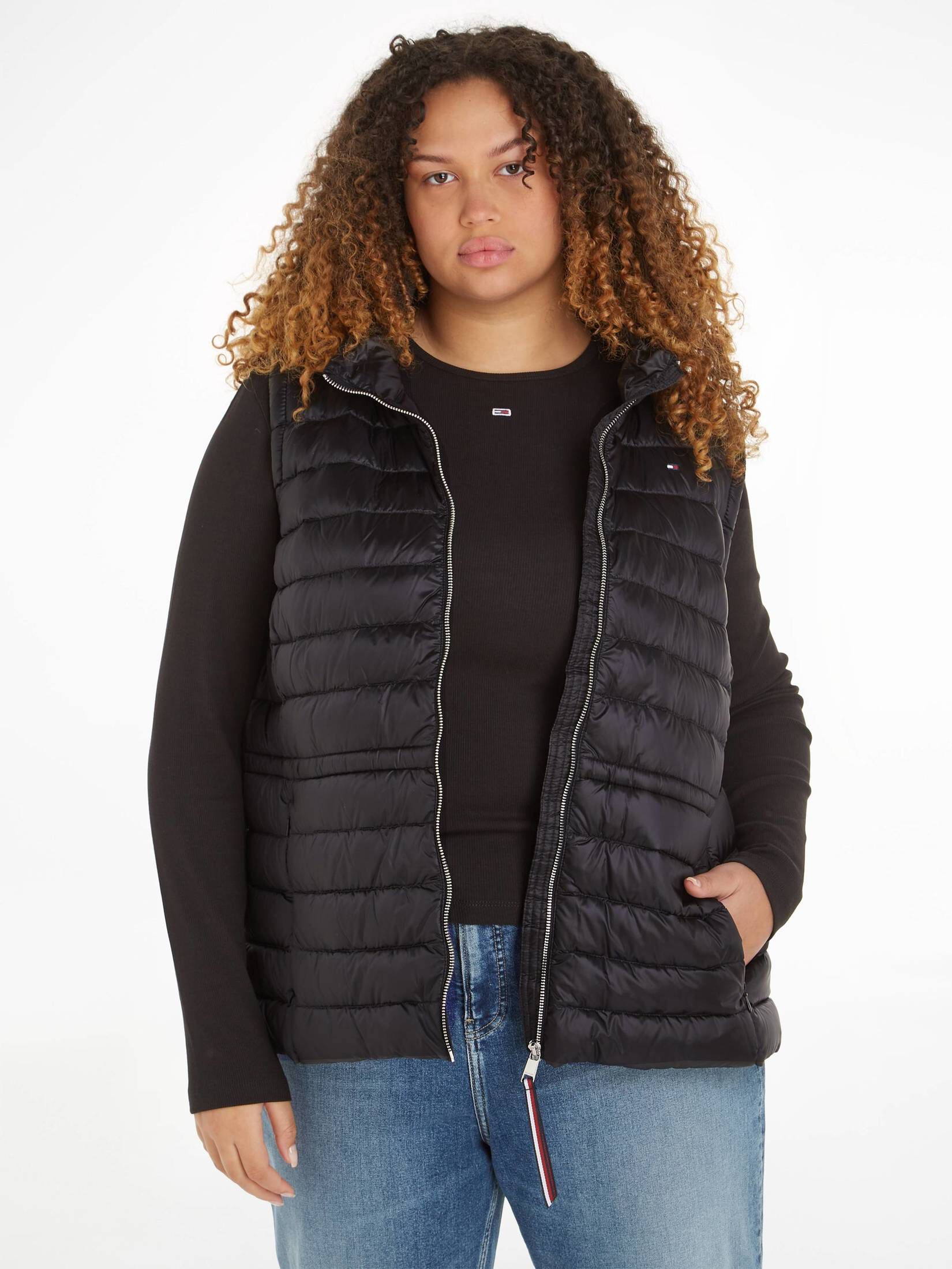 Tommy Hilfiger| Damen Daunenweste mit Kapuze CRV FEMININE LW DOWN VEST - Plus Size