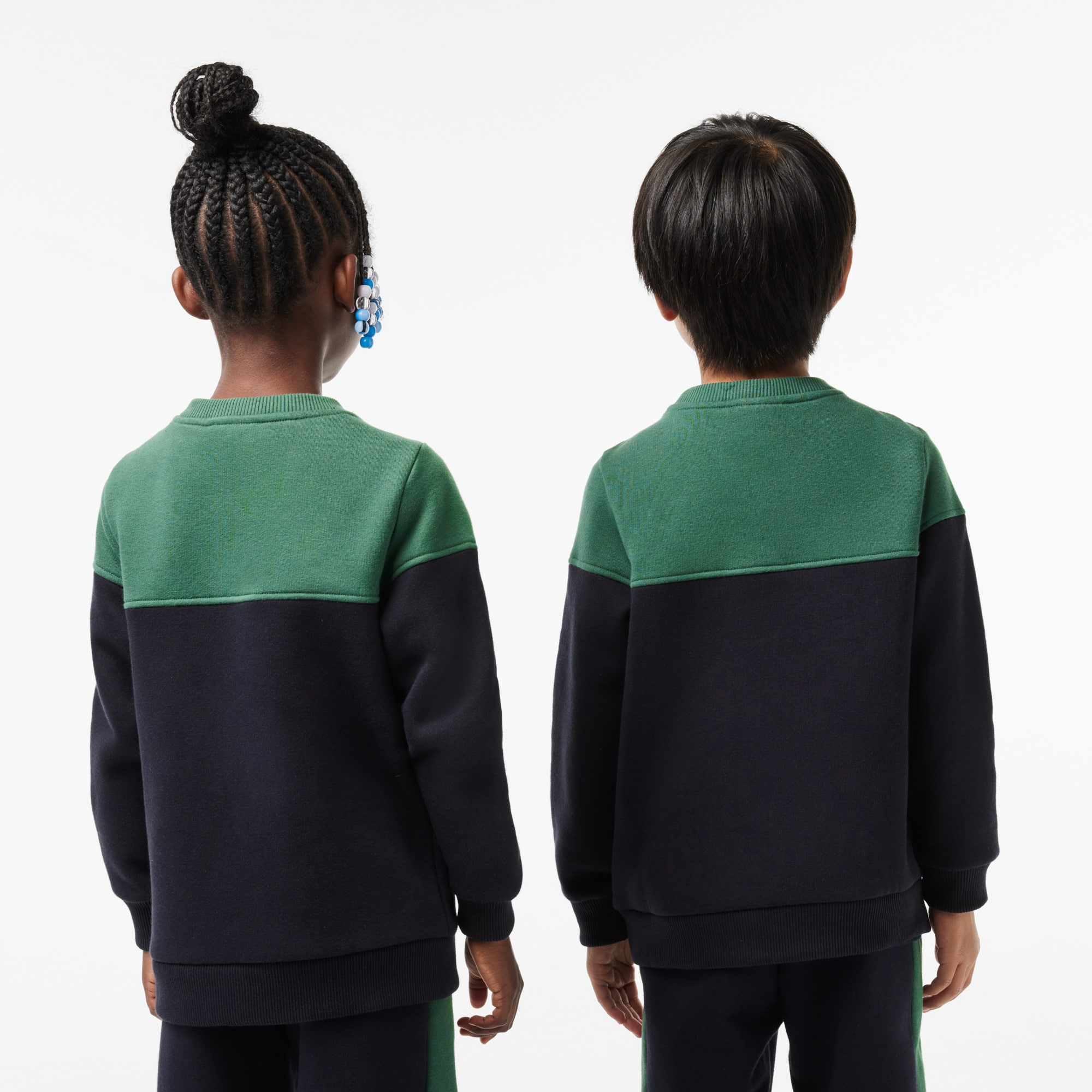 Sweatshirt enfant color-block en molleton de coton biologique Pullovers & Sweatshirts - Vert - Lacoste - Enfant