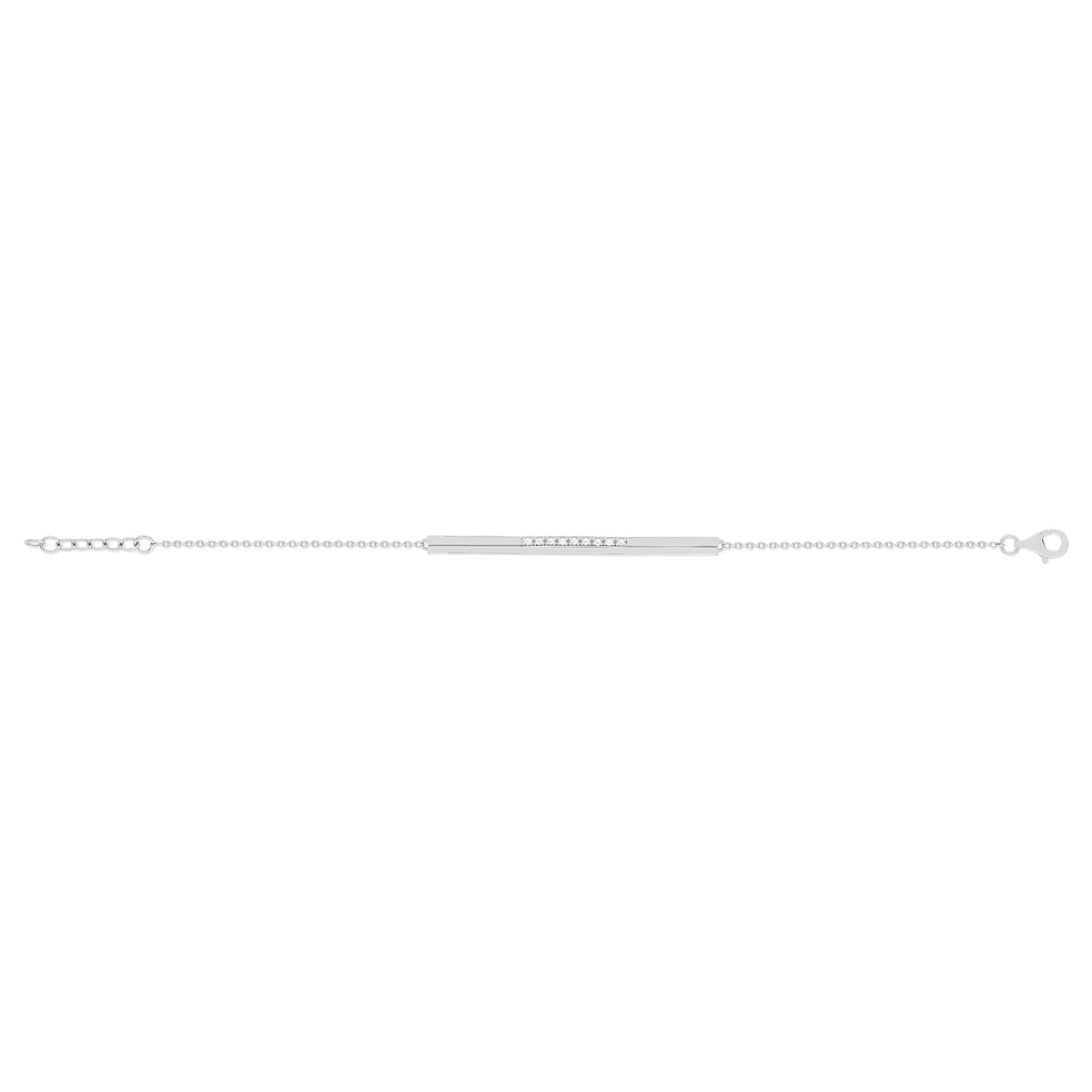 Bracelet argent 925 et zirconias 17.5cm